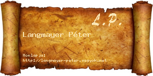 Langmayer Péter névjegykártya