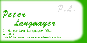 peter langmayer business card